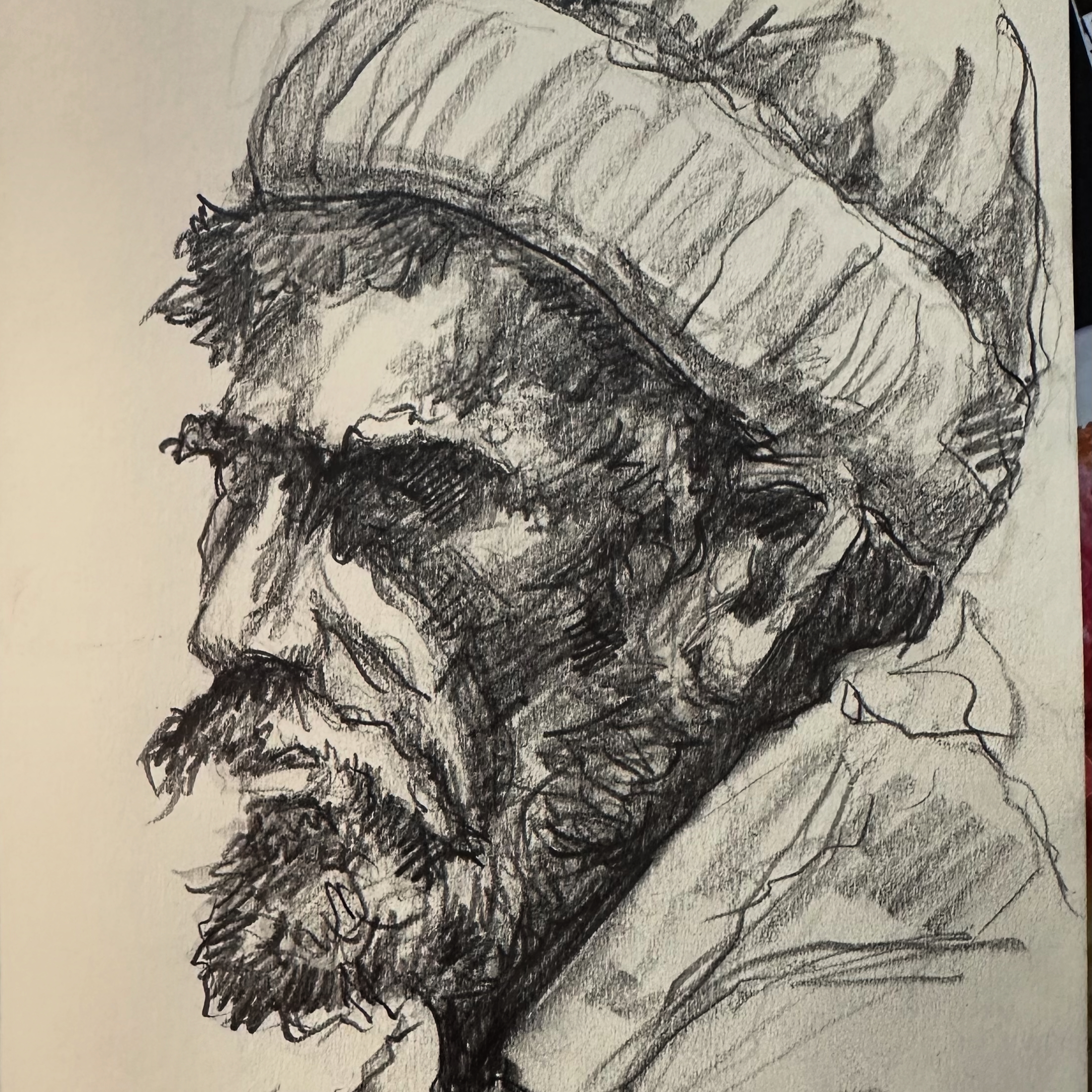 Man with Beanie — Charcoal
